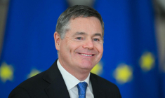 Paschal Donohoe, ministre irlandais des Finances fraîchement nommé à la Banque mondiale, à Bruxelles le 23 octobre 2025. ( AFP / NICOLAS TUCAT )
