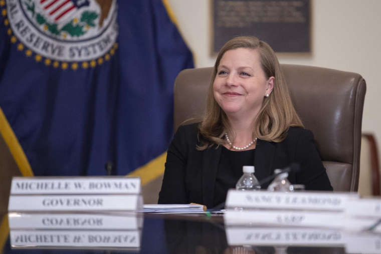 Michelle Bowman lors de l'événement "Fed Listens" au siège de la Réserve fédérale à Washington, le 4 octobre 2019. ( AFP / ERIC BARADAT )