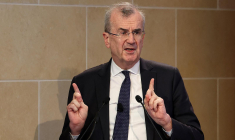 François Villeroy de Galhau à Washington, aux Etats-Unis, le 12 avril 2023. ( GETTY IMAGES NORTH AMERICA / KEVIN DIETSCH )