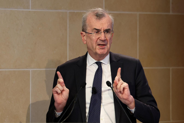 François Villeroy de Galhau à Washington, aux Etats-Unis, le 12 avril 2023. ( GETTY IMAGES NORTH AMERICA / KEVIN DIETSCH )