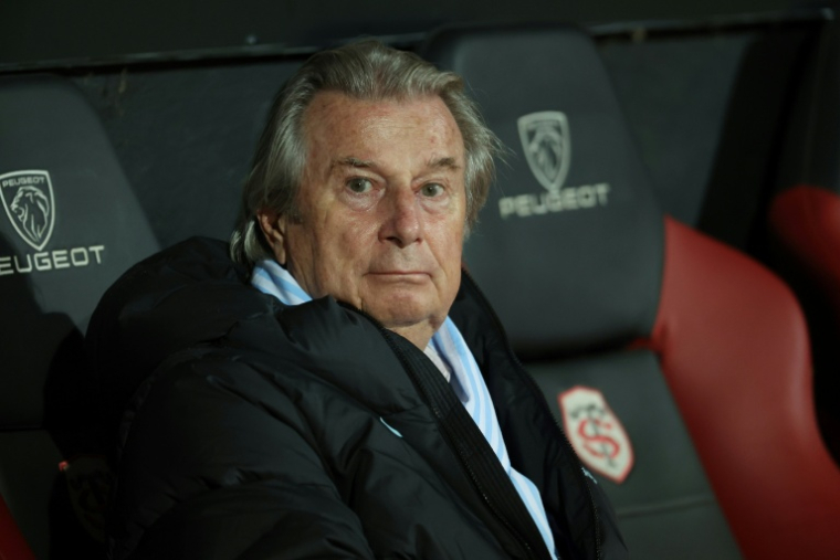 Le président du Racing Paris 92 Jacky Lorenzetti au stade Ernest-Wallon de Toulouse, le 24 septembre 2022 ( AFP / Charly TRIBALLEAU )