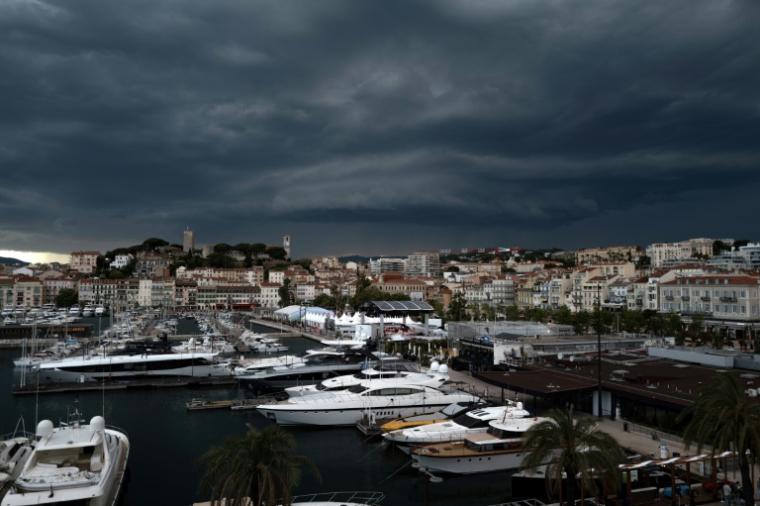 Des yachts de luxe dans le port de Cannes, le 22 mai 2025 ( AFP / Valery HACHE )