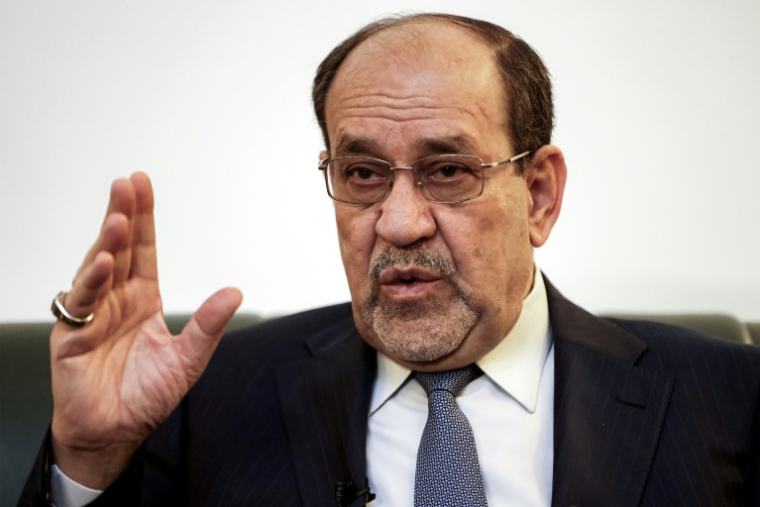Nouri al-Maliki, candidat au poste de Premier ministre en Irak, lors d'une interview avec l'AFP le 23 février 2026 dans son bureau à Bagadad ( AFP / Ahmad AL-RUBAYE )