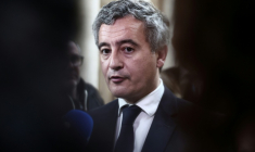 Le ministre de la Justice Gérald Darmanin en déplacement à la cour d'appel d'Aix-en-Provence le 9 février 2026 ( AFP / Thibaud MORITZ )