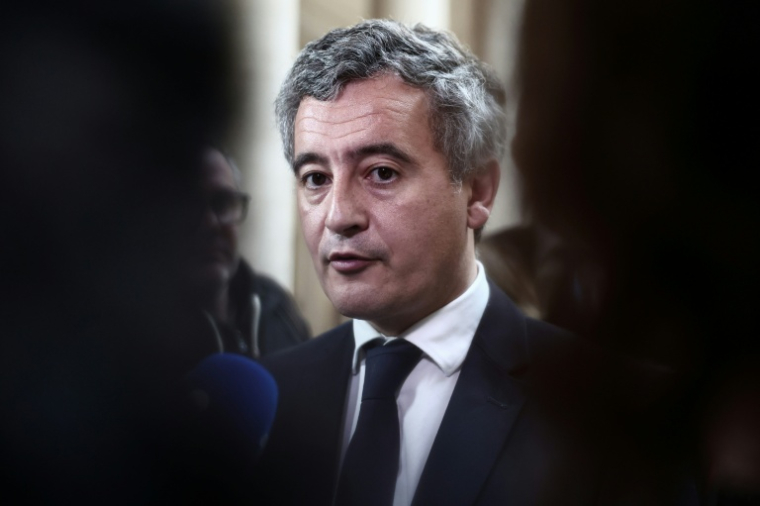 Le ministre de la Justice Gérald Darmanin en déplacement à la cour d'appel d'Aix-en-Provence le 9 février 2026 ( AFP / Thibaud MORITZ )