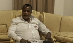 Le président du Congo, Denis Sassou Nguesso, lors d'un entretien avec l'AFP à Dolisie, au Congo, le 1er mars 2026 ( AFP / Glody MURHABAZI )