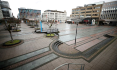 Magasins touchés par le confinement dans la ville d'Essen, dans l'ouest de l'Allemagne