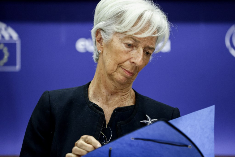 Christine Lagarde à Bruxelles, en Belgique, le 26 septembre 2022. ( AFP / KENZO TRIBOUILLARD )