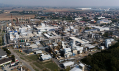 Vue aérienne du site industriel Syensqo, à Spinetta Marengo, dans le nord de l'Italie, le 29 septembre 2026 ( AFP / Marco Bertorello )