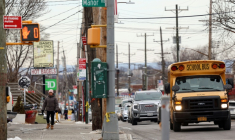 Une rue de Staten Island, à New York, le 23 janvier 2026 ( AFP / CHARLY TRIBALLEAU )