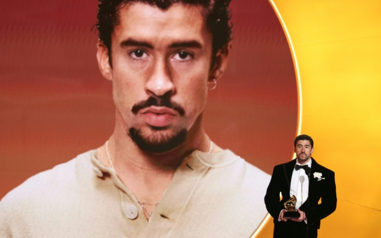 L'artiste portoricain Bad Bunny lors de la 68e édition des Grammy Awards à Los Angeles, le 1er février 2026 en Californie ( AFP / VALERIE MACON )