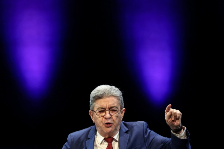 Le leader de La France Insoumise Jean-Luc Mélenchon lors d'un meeting pour les élections municipales, le 19 mars 2026 à Lille  ( AFP / Sameer AL-DOUMY )