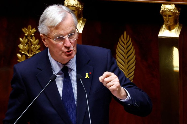 Le Premier ministre Michel Barnier lors d'un débat à l'Assemblée nationale