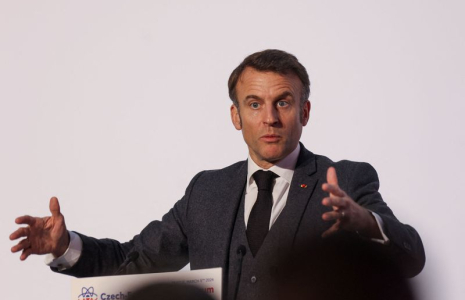 Le Président Emmanuel Macron lors de sa visite à Prague