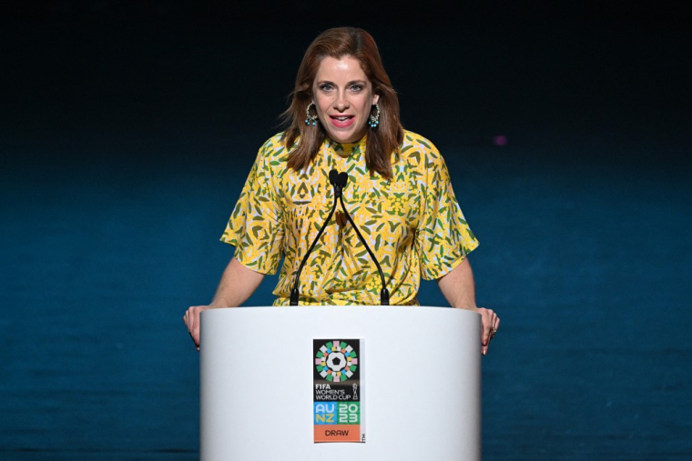 La ministre de la Communication, Anika Wells, à Auckland le 22 octobre 2022. ( AFP / WILLIAM WEST )