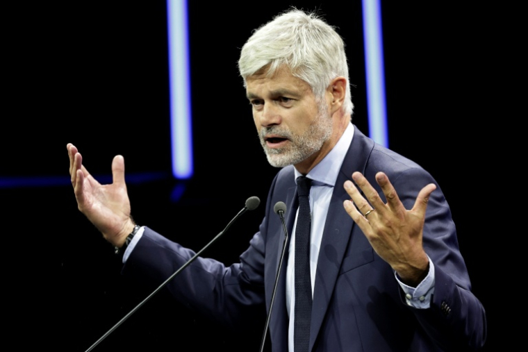 Le président du groupe parlementaire Droite Républicaine, Laurent Wauquiez, lors de l'université d'été du parti à Port-Marly, le 6 septembre 2025 dans les Yvelines ( AFP / STEPHANE DE SAKUTIN )