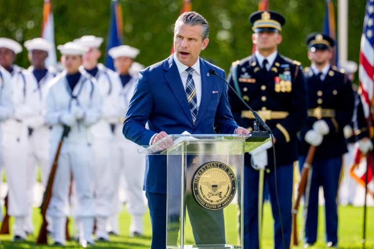 Pete Hegseth à Arlington, aux États-Unis, le 18 septembre 2026. ( GETTY IMAGES NORTH AMERICA / ANDREW HARNIK )