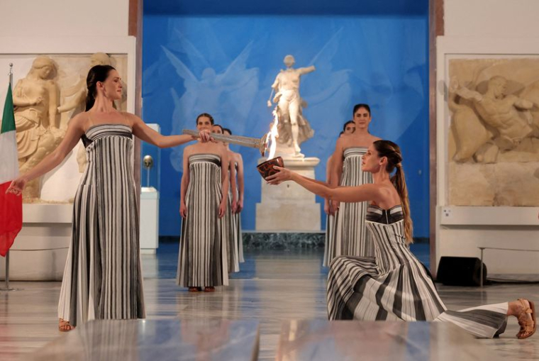 L'allumage de la flamme des Jeux olympiques d'hiver de Milan-Cortina 2026