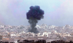 Après une frappe israélienne sur la bande de Gaza, le 27 mai 2025 ( AFP / Jack GUEZ )