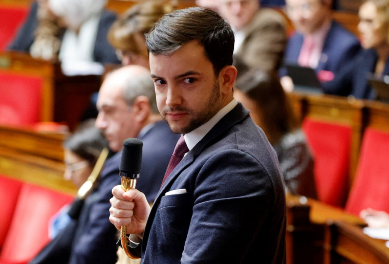 Jean-Philippe Tanguy à Paris, le 17 février 2023. ( AFP / LUDOVIC MARIN )
