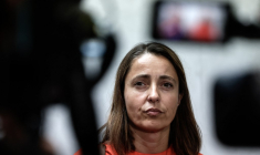 Sophie Binet à Paris, le 29 août 2025. ( AFP / STEPHANE DE SAKUTIN )