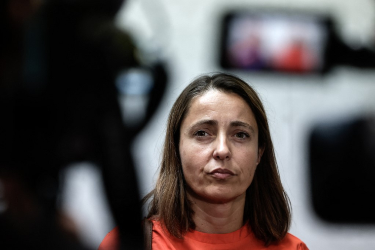 Sophie Binet à Paris, le 29 août 2025. ( AFP / STEPHANE DE SAKUTIN )