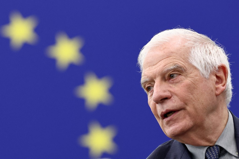 Josep Borrell, à Strasbourg, le 24 avril 2024 ( AFP / FREDERICK FLORIN )