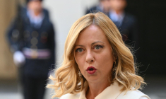 La Première ministre italienne Giorgia Meloni à Rome le 25 juillet 2024. ( AFP / ALBERTO PIZZOLI )