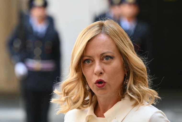 La Première ministre italienne Giorgia Meloni à Rome le 25 juillet 2024. ( AFP / ALBERTO PIZZOLI )