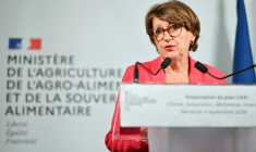 La ministre de l'Agriculture, Annie Genevard, le 4 septembre 2026 à Paris ( AFP / LOU BENOIST )