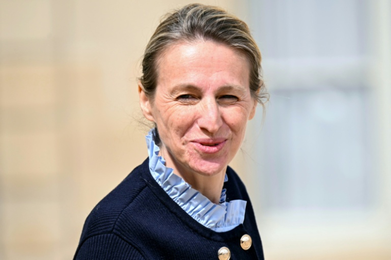 La ministre chargée du Travail et de l'Emploi Astrid Panosyan-Bouvet, le 7 mai 2025 à l'Elysée. ( AFP / Bertrand GUAY )