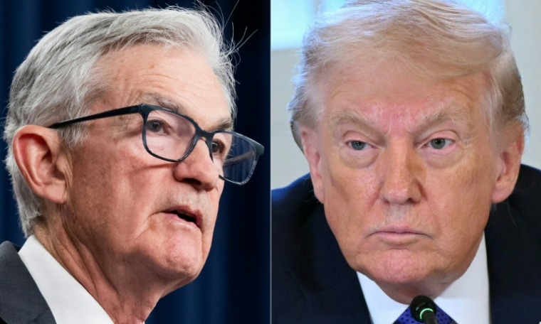 Cette combinaison de photos prises le 12 janvier 2026 montre, de gauche à droite, le président de la Réserve fédérale américaine Jerome Powell à Washington, le 10 décembre 2025, et le président américain Donald Trump à la Maison Blanche à Washington, le 9 janvier 2026. ( AFP / SAUL LOEB )