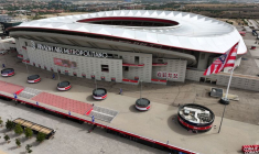 Vue de drone du stade Metropolitano de Riyadh Air à Madrid