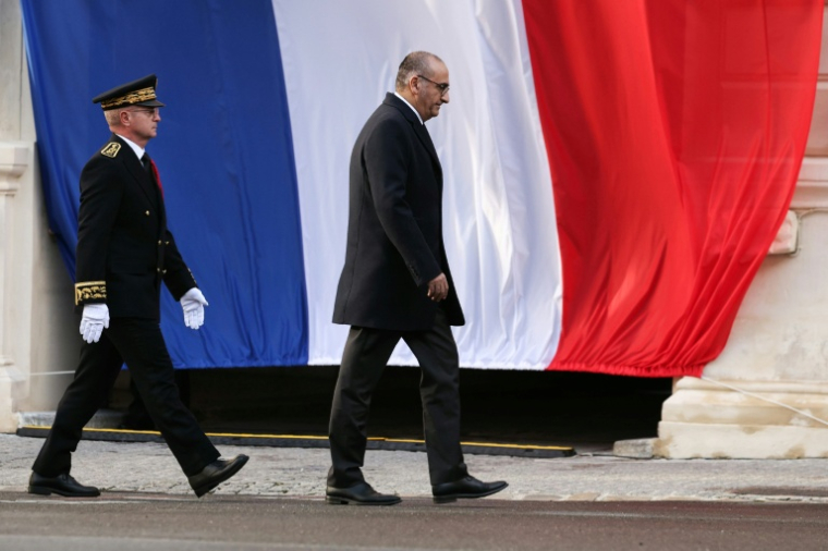 Le nouveau préfet de police de Paris Patrice Faure (G) avec le ministre de l'Intérieur Laurent Nuñez, à la préfecture de police de Paris, le 27 octobre 2025 ( AFP / Thomas SAMSON )