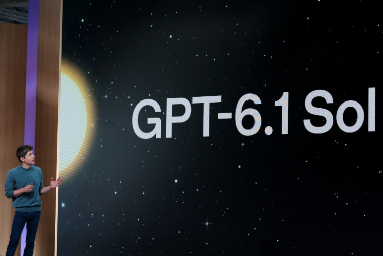 Sam Altman, PDG d'OpenAI, annonce le lancement de GPT-6.1 Sol lors de la conférence pour les développeurs d'OpenAI à Fort Mason, le 29 septembre 2026 à San Francisco, en Californie ( Getty / Heather Diehl )