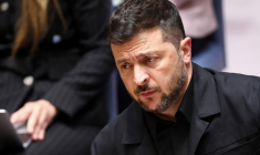 Volodymyr Zelensky à New York, aux États-Unis, le 23 septembre 2025. ( POOL / CHARLY TRIBALLEAU )