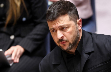 Volodymyr Zelensky à New York, aux États-Unis, le 23 septembre 2025. ( POOL / CHARLY TRIBALLEAU )