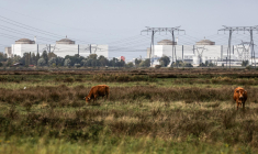 La centrale nucléaire du Blayais, en Gironde, le 22 octobre 2023. ( AFP / THIBAUD MORITZ )