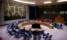 Le Conseil de sécurité de l'ONU lors d'un vote d'urgence sur la guerre en Ukraine, le 27 juillet 2026. ( AFP / Leonardo MUNOZ )
