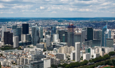 Vue aérienne du quartier financier et d'affaires de La Défense