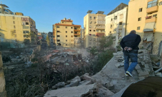 Dans les quartiers sud de Beyrouth, après une frappe aérienne israélienne, le 24 mars 2026 ( AFP / STR )