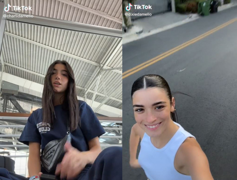 Les stars monnaient leur présence sur les réseaux sociaux. Crédits photos : Captures TikTok @charlidamelio (à gauche) & @dixiedamelio