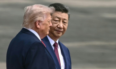 Le président chinois Xi Jinping reçoit son homologue américain Donald Trump à Pékin, le 14 mai 2026 ( AFP / Brendan SMIALOWSKI )