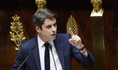 Gabriel Attal, le 6 février 2023, à l'Assemblée nationale ( AFP / Ludovic MARIN )