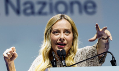 La Première ministre italienne Giorgia Meloni à Bari