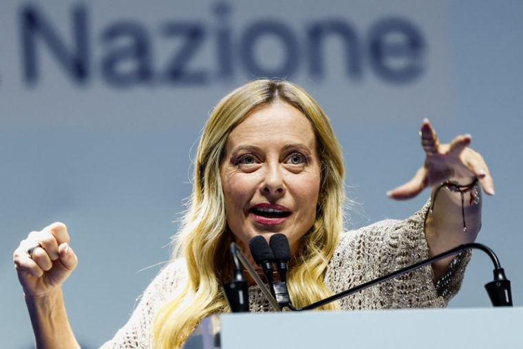 La Première ministre italienne Giorgia Meloni à Bari