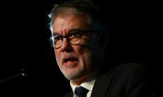 Le patron du PS Olivier Faure à Tours le 24 janvier 2026 ( AFP / ROMAIN PERROCHEAU )