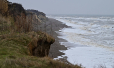 Vue du littoral dans le village balnéaire de Thorpeness, dans le Suffolk, en Angleterre, le 3 février 2026 ( AFP / Ben STANSALL )