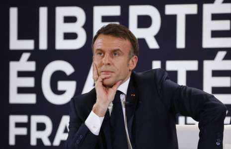 Emmanuel Macron à Paris, le 16 janvier 2023. ( AFP / LUDOVIC MARIN )