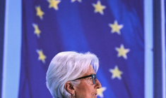 La président de la Banque centrale européenne, Christine Lagarde, à Francfort, le 11 avril 2024. ( AFP / KIRILL KUDRYAVTSEV )